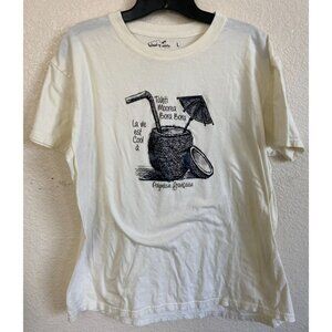 Bora Bora Pina Colada Large 100% Combed Cotton Off White T-Shirt Tshirt T Shirt